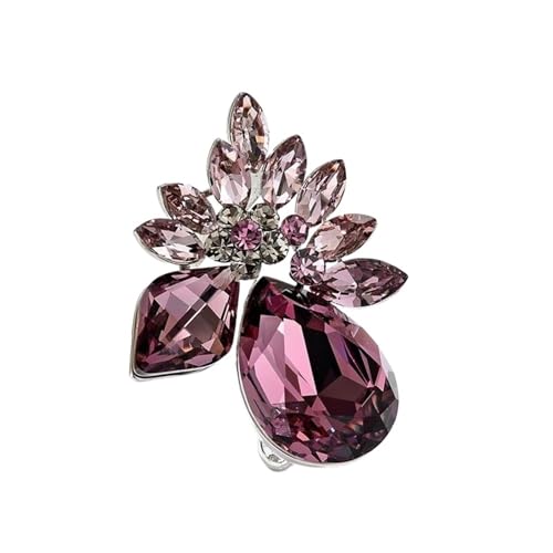 Kristall-Brosche mit Blumenmuster, luxuriös, exquisit, elegant, für Damen, Einheitsgröße von muzoira