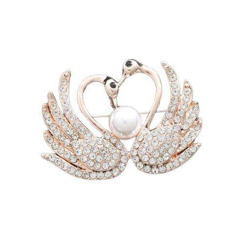 Kristall Schwan Brosche für Frauen – Elegante Perle akzentuierte Legierung Pin für sichere Kleidung, Einheitsgröße, Metall, Achat Kristall Schwan Brosche für Frauen – Elegante Perle akzentuierte Legierung Pin für sichere Kleidung, Einheitsgröße, Metall, Achat von muzoira