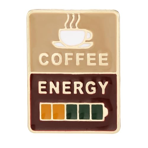 Modische Kaffeetassen-Brosche – kreativer Buchstaben-Anstecknadel, Einheitsgröße, Achat von muzoira