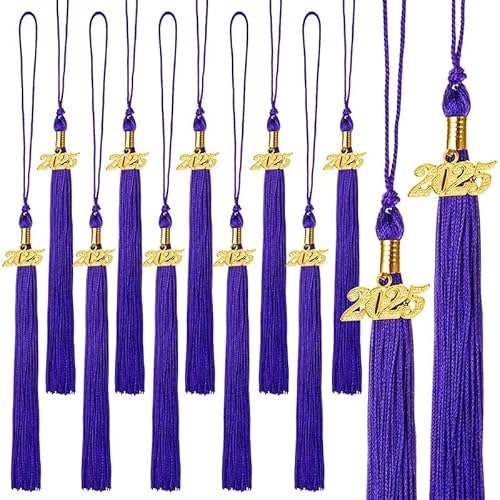 Muzoira 10er-Pack Quasten-Anhänger mit Abschlusskappe, Einheitsgröße, Achat von muzoira