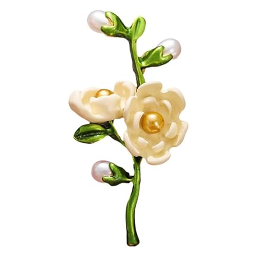 Muzoira Blatt-Brosche – elegante Perle & Legierung Corsage für Pullover und Mäntel von muzoira