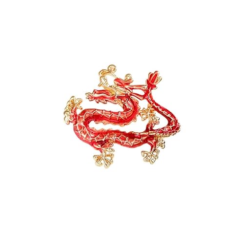 Muzoira Brosche mit chinesischem Drachen, Anstecknadel im nationalen Trend, fortschrittliches All-Match-Anti-Lost-Accessoire für Jacken und traditionelle Kleidung von muzoira