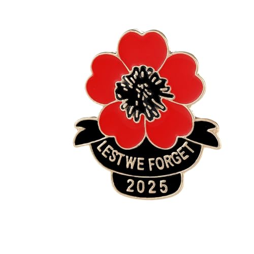 Muzoira Gedenkbrosche Mohnblume Anstecknadel Mohnblume Brosche, Einheitsgröße, Edelstahl von muzoira