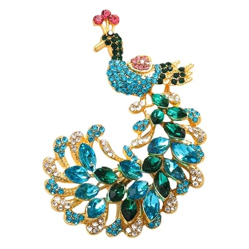 Muzoira Pfau Brosche Pin - Elegante Legierung Tier Corsage für Mäntel & Kleider von muzoira