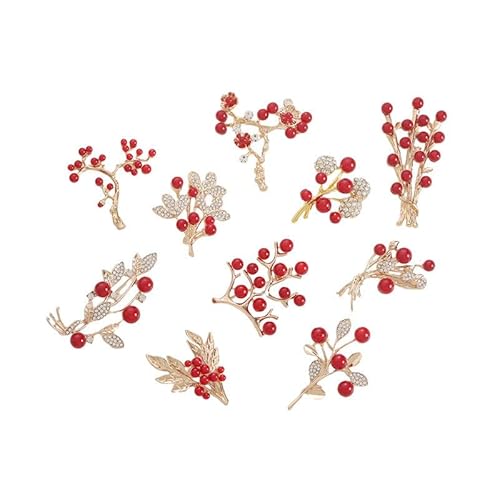 Muzoira Rote Perlenbrosche – leichte Luxus-Anstecknadel für Damen, Herbst-Winter-Mantel-Accessoire mit Design-Sinne, Nischen-Western-Stil, Kleidungsschmuck, Einheitsgröße, Metall, Achat von muzoira