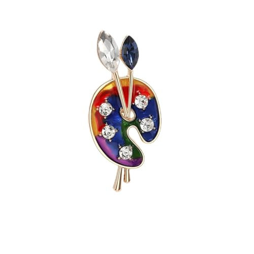 Palettenbrosche Emaille, minimalistische Kristallkunst-Brosche mit Farbtropfen-Design, Einheitsgröße von muzoira