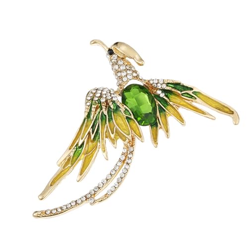 Phoenix Rising Crystal Brosche - Elegante Tier-Brosche aus Kunstharz mit Flammen-Diamant-Akzenten für modische Kleidung Pin, Einheitsgröße von muzoira