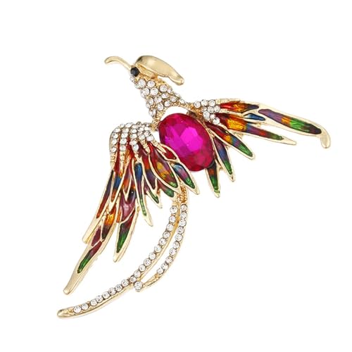 Phoenix Rising Crystal Brosche - Elegante Tier-Brosche aus Kunstharz mit Flammen-Diamant-Akzenten für modische Kleidung Pin, Einheitsgröße von muzoira