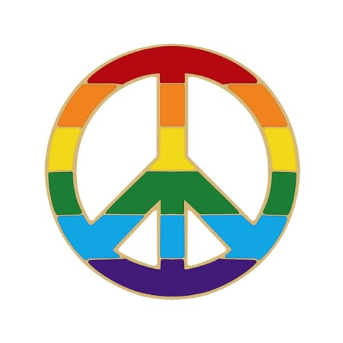 Regenbogenbrücke, sechsfarbige Metalllegierung, tropfende Emaille-Brosche – symbolisches Frieden-Herz-Geschenk, Einheitsgröße von muzoira