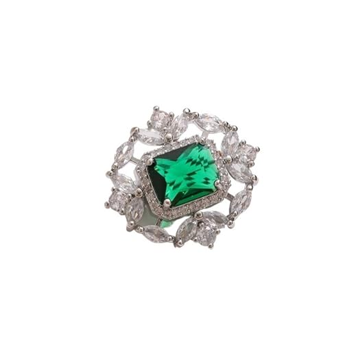 Retro-Smaragd-Brosche, hohl, elegante Kristall-Kragennadel für Damen, Einheitsgröße von muzoira