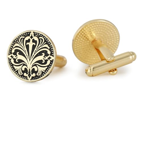 Runde geometrische Manschettenknöpfe – Zinklegierung, Hemd-Zubehör für Damen und Herren von muzoira