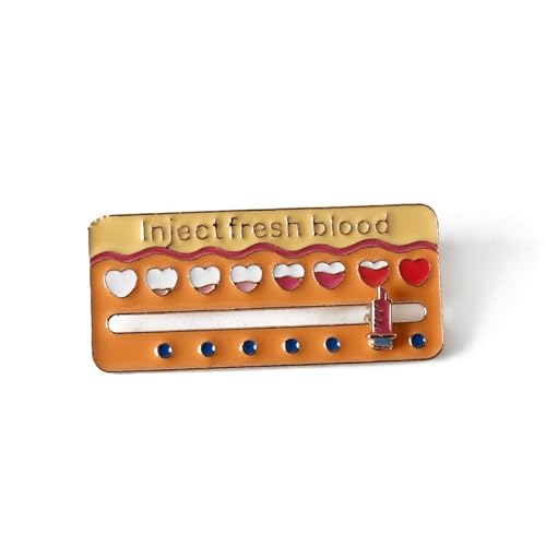 Schiebe-Brosche "Social Battery" – niedliche geometrische Anstecknadel aus Legierung, Einheitsgröße, Achat von muzoira