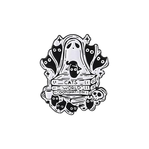 Schwarze Geisterkatze Pizza Brosche - Niedliche Legierung Emaille Pin für Jacken, Taschen oder Hüte, 1 Stück, QHXZ3182, Metall, Achat Schwarze Geisterkatze Pizza Brosche - Niedliche Legierung Emaille Pin für Jacken, Taschen oder Hüte, 1 Stück, QHXZ3182, Metall, Achat von muzoira