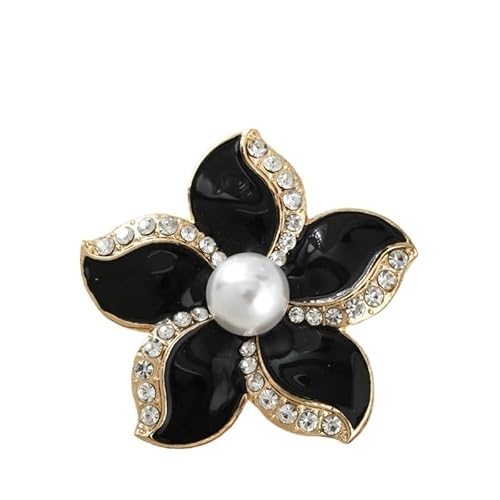 Schwarze Rosen-Brosche, Legierung Blume Pin für Damenanzüge & Pullover, Einheitsgröße, Metall, Achat von muzoira