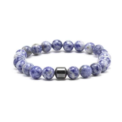 muzoira Magnetisches Tigeraugen-Stein-Armband, 23 Perlen, Unisex, handgefertigt, Lavastein, Perlenarmband für Damen und Herren, Einheitsgröße, Achat von muzoira