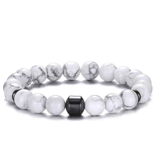 muzoira Magnetisches Tigeraugen-Stein-Armband, 23 Perlen, Unisex, handgefertigt, Lavastein, Perlenarmband für Damen und Herren, Einheitsgröße, Achat muzoira Magnetisches Tigeraugen-Stein-Armband, 23 Perlen, Unisex, handgefertigt, Lavastein, Perlenarmband für Damen und Herren, Einheitsgröße, Achat von muzoira