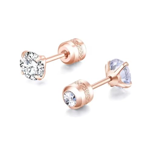 muzoira Ohrstecker aus Stahl, doppelendig, Zirkonia, 4 Zinken, Zylinder, Edelstahl, Ohrknochen, Piercing-Schmuck, 3 mm muzoira Ohrstecker aus Stahl, doppelendig, Zirkonia, 4 Zinken, Zylinder, Edelstahl, Ohrknochen, Piercing-Schmuck, 3 mm von muzoira