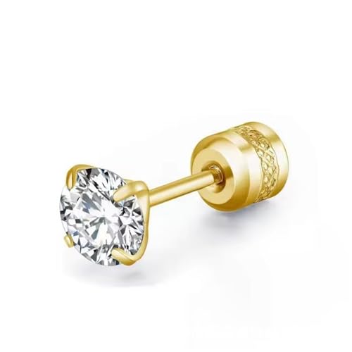 muzoira Ohrstecker aus Stahl, doppelendig, Zirkonia, 4 Zinken, Zylinder, Edelstahl, Ohrknochen, Piercing-Schmuck, 3 mm muzoira Ohrstecker aus Stahl, doppelendig, Zirkonia, 4 Zinken, Zylinder, Edelstahl, Ohrknochen, Piercing-Schmuck, 3 mm von muzoira