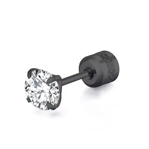 muzoira Ohrstecker aus Stahl, doppelendig, Zirkonia, 4 Zinken, Zylinder, Edelstahl, Ohrknochen, Piercing-Schmuck, 6 mm muzoira Ohrstecker aus Stahl, doppelendig, Zirkonia, 4 Zinken, Zylinder, Edelstahl, Ohrknochen, Piercing-Schmuck, 6 mm von muzoira