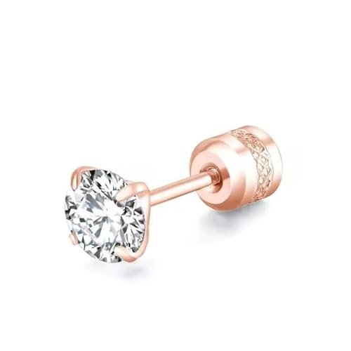 muzoira Ohrstecker aus Stahl, doppelendig, Zirkonia, 4 Zinken, Zylinder, Edelstahl, Ohrknochen-Piercing-Schmuck, 6 mm muzoira Ohrstecker aus Stahl, doppelendig, Zirkonia, 4 Zinken, Zylinder, Edelstahl, Ohrknochen-Piercing-Schmuck, 6 mm von muzoira