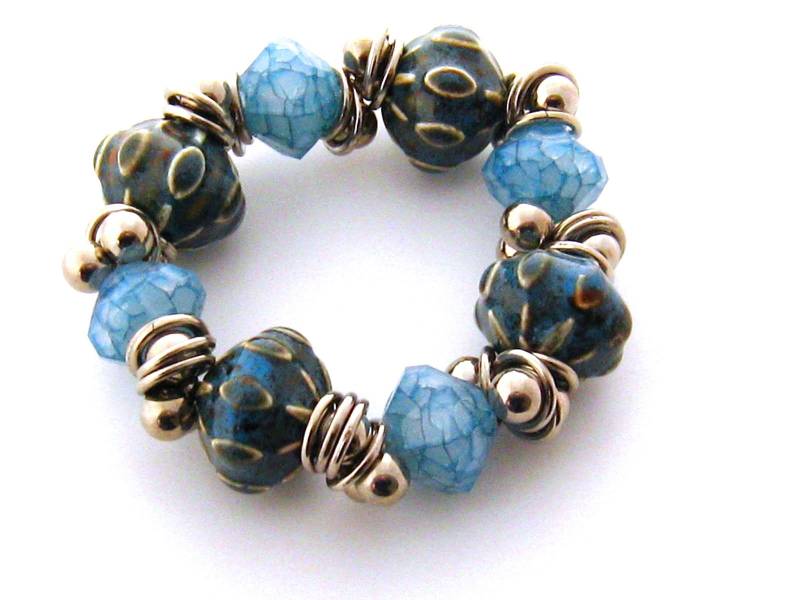 Chunky Blaues Stretch Armband von mwhitejewelry