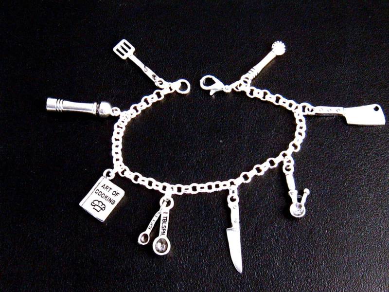 Kulinarik Charm Armband, Koch Armband Schmuck, Küchen Schmuck Geschenk Für Köche, Foodies, Abschluss von mwhitejewelry