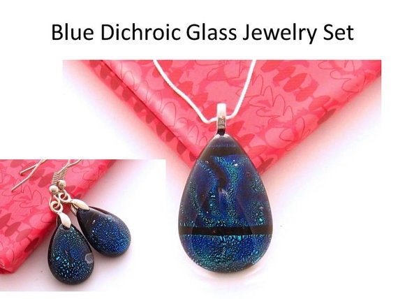 Navy Schmuckset, Saphir Blau Sterling Silber, Marineblaue Halskette Und Ohrringe von mwhitejewelry