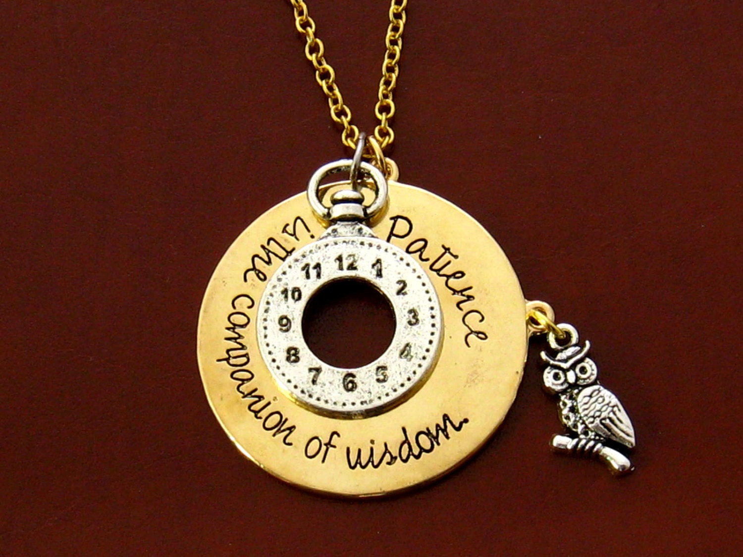 Süßes 16 Geschenk Für Mädchen, Motivationsschmuck, Affirmation Halskette, Geduld Ist Der Begleiter Weisheit Charm Abschluss von mwhitejewelry
