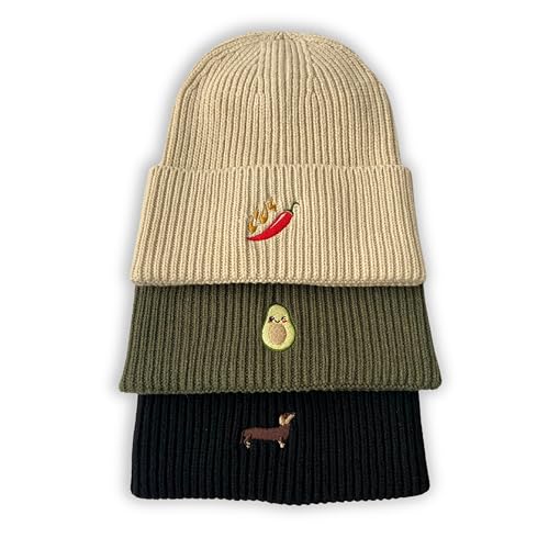 my STITCHERY Mütze mit Motiv Bestickt - Personalisierte Beanie aus hochwertigem Strick als außergewöhnliche Geschenkidee (Recycelte Polyester-Mischung, Beige) von my STITCHERY