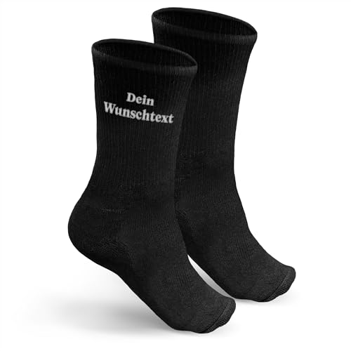 my STITCHERY Socken mit Namen oder Wunschtext bestickt - Personalisierte Socken als außergewöhnliche Geschenkidee (39-42, Schwarz) von my STITCHERY