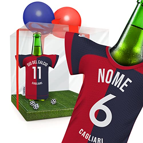 PERSONALISIERT Cagliari Trikot-Kühler Geschenk-Box Fanartikel Männer | Passend für Cagliari Calcio S.P.A. | Mann Freund Bruder Geburtstag Weihnachten Ostern Wichteln Trikotkühler by MyFanShirt DEIT von my fan shirt