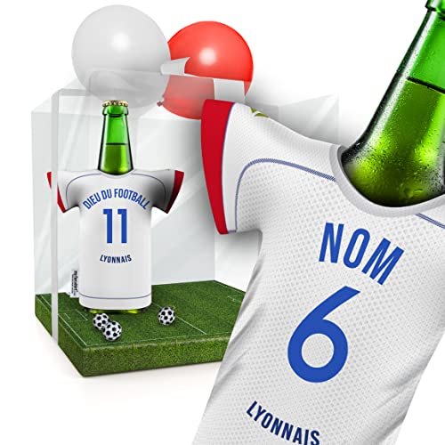 PERSONALISIERT Lyon Trikot-Kühler Geschenk-Box Fanartikel Männer | Passend für FC Olympiqu Lyonnais | Mann Freund Opa Bruder Geburtstag Weihnachten Ostern Wichteln Trikotkühler by MyFanShirt DEFR von my fan shirt