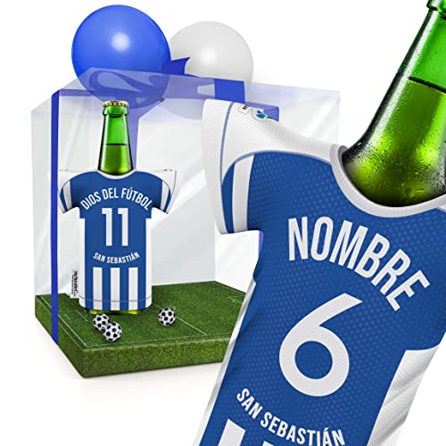 PERSONALISIERT SAN Sebastian Trikot-Kühler Geschenk-Box Fanartikel Männer | Passend für Real Sociedad San Sebastian | Mann Freund Geburtstag Weihnachten Ostern Trikotkühler by MyFanShirt DESP von my fan shirt