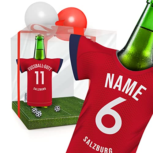 PERSONALISIERT Salzburg Trikot-Kühler Geschenk-Box Fanartikel Männer | Passend für FC Rb Salzburg | Mann Freund Opa Bruder Geburtstag Weihnachten Ostern Wichteln Trikotkühler by MyFanShirt DEOE von my fan shirt