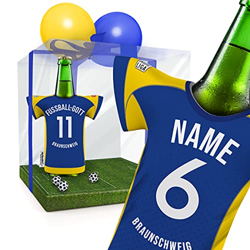 my fan shirt PERSONALISIERT Braunschweig Trikotkühler Fanartikel Männer | Passend für Braunschweig | Mann Freund Geburtstag Weihnachts-Geschenk Wichtel Flaschenkühler by MYFANSHIRT.com von my fan shirt