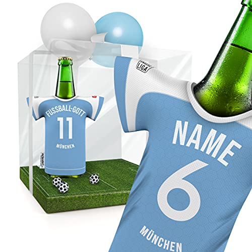 my fan shirt PERSONALISIERT MÜNCHEN Trikotkühler Fanartikel Männer | Passend für Bayern | Mann Freund Opa Bruder Geburtstag Weihnachts-Geschenk Wichtel Flaschenkühler by MYFANSHIRT.com von my fan shirt