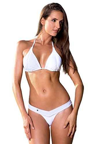 my sexy bikini - Triangel Bikini Bademode Damen - Divino - 3 Teilen : Tanga und String Weiß (Unter: 38/40 | BH: 2) von my sexy bikini