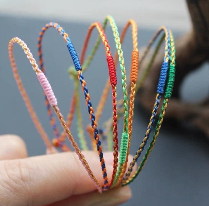 18cm Handmade Bracelet Gold & Red String Tibetan Spinning Wheel Knot Red Bracelet For Protection Chinese Different Color von my3dbase