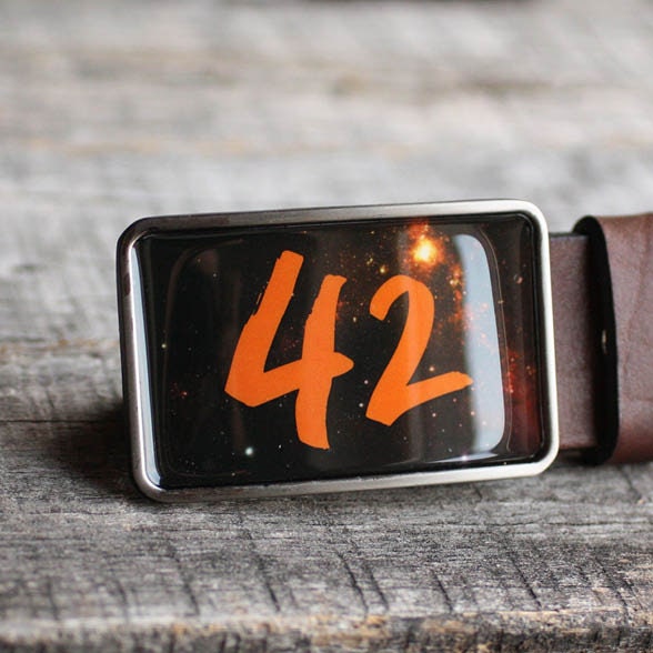 42 Gürtelschnalle, Coole Gürtelschnalle Für Männer, Herren Hitchhiker's Guide Geschenk Ihn von myBeltBuckle