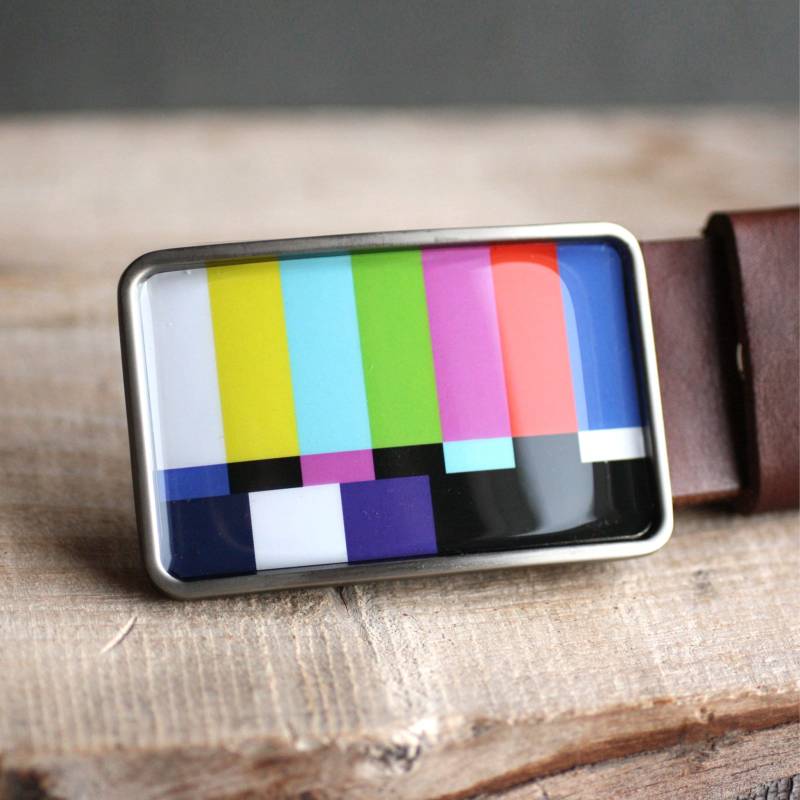 Color Bars Gürtelschnalle Tv Test Muster Für Männer Geschenk Ihn Herren Fernseher Retro von myBeltBuckle