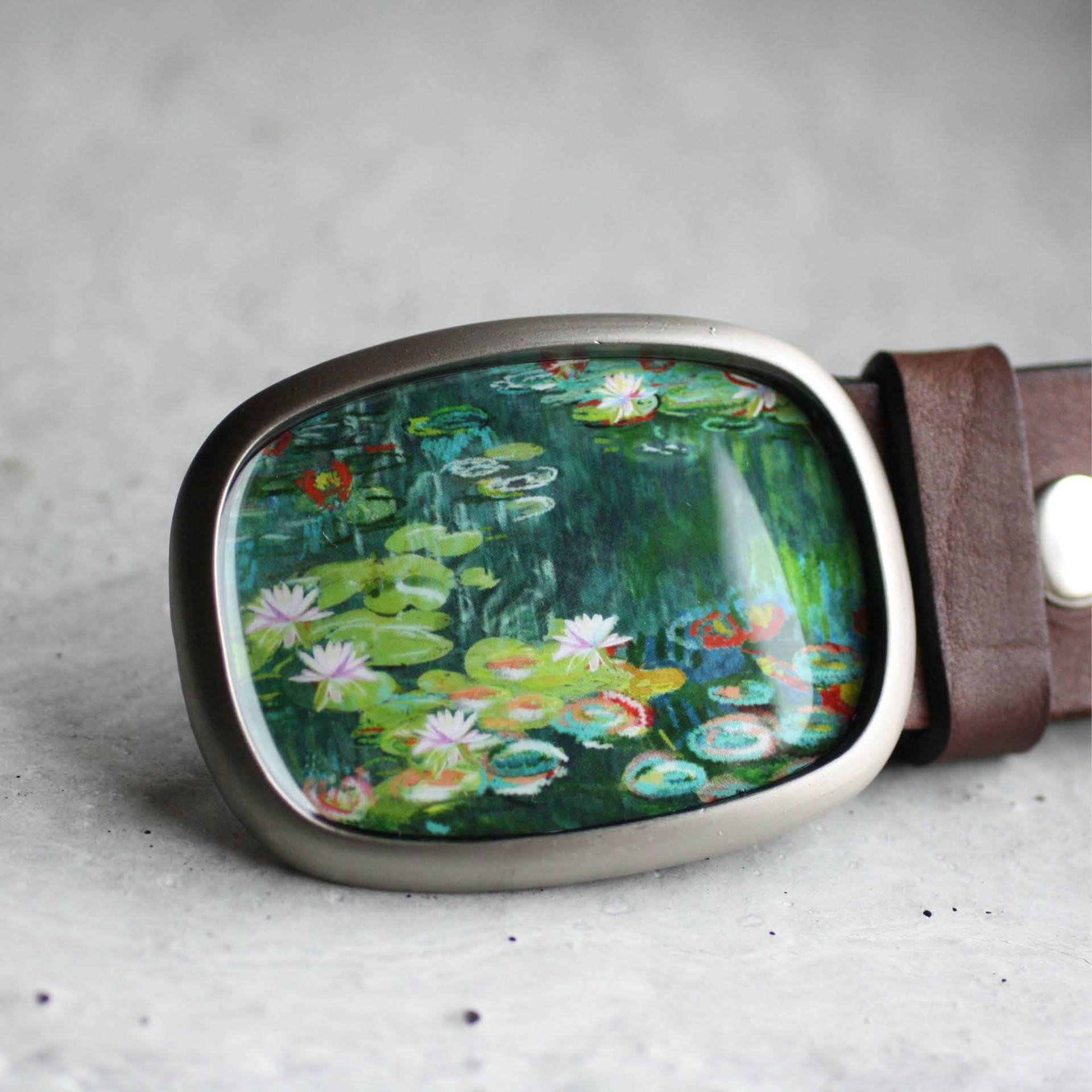 Monet Gürtelschnalle, Wasserlilien Kunst Gürtelschnalle von myBeltBuckle