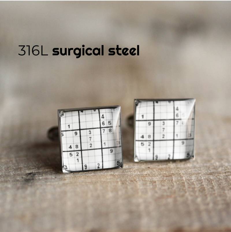 Sudoku Manschettenknopf, Chirurgenstahl Geek Hochzeit Bräutigam, Trauzeugen von myBeltBuckle