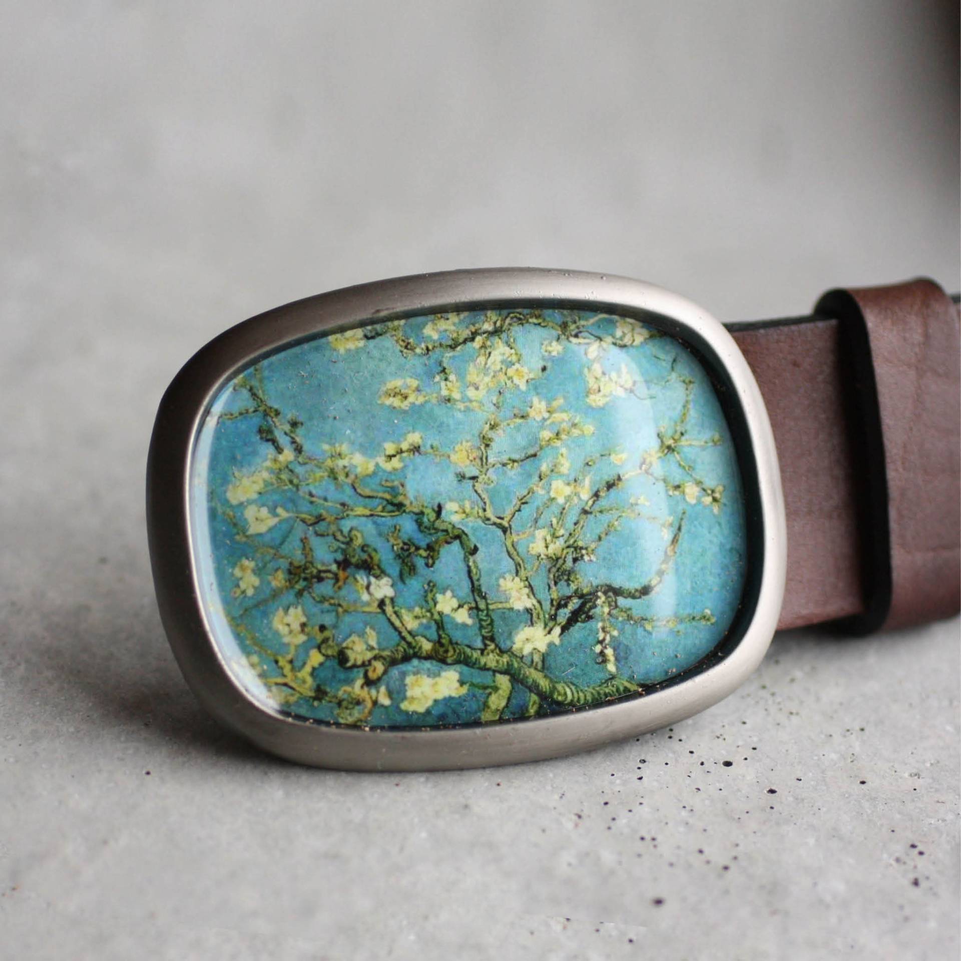 Van Gogh Gürtelschnalle, Blühender Mandelbaum, Florale Geschenk Für Sie von myBeltBuckle