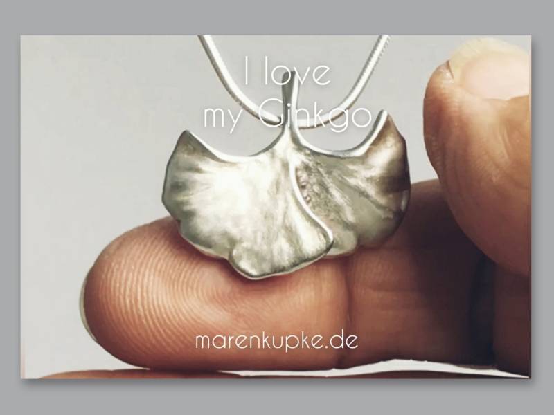 Ginkgo 925 Silber Kette Anhänger Abdruck Vom Echten Blatt Xs 16 Ginkgo 925 Silber Kette Anhänger Abdruck Vom Echten Blatt Xs 16 von myGinkgo
