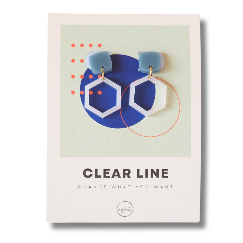 Acryl Statement Ohrstecker Hexagon in Weiß Inklusive Geschenkverpackung von myGretaDE