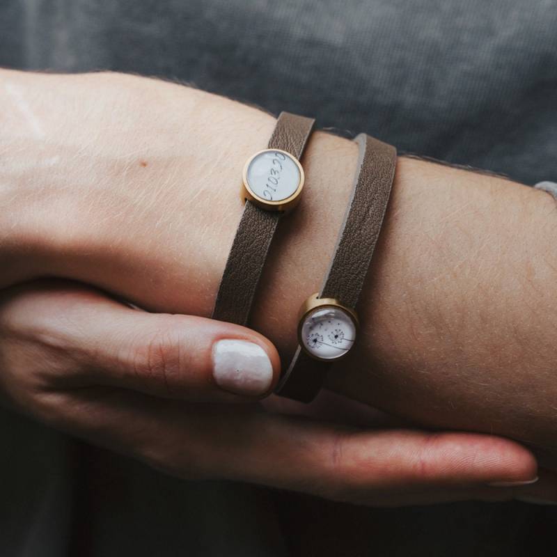 Individuelles Lederarmband Mit Personalisierten Schiebeperlen, Pusteblumen, Namen Der Kinder von myGretaDE