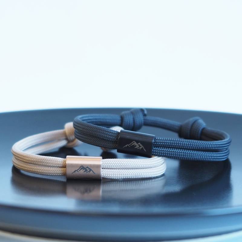 Partner Armband Berg Aus Segeltau Mit Edelstahlschiebern | Berg| Bergsteiger Gipfelstürmer von myGretaDE