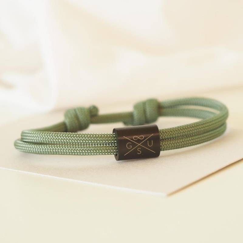 Personalisiertes Segeltau-Armband Mit Gravierbarem Edelstahl-Plättchen Und Initialen - Perfekt Für Persönliche Geschenke von myGretaDE