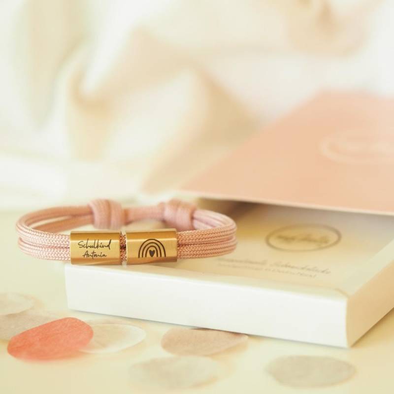 Schulkind Armband Mädchen, Personalisierte Gravur, Edelstahl, Einschulung Geschenk von myGretaDE