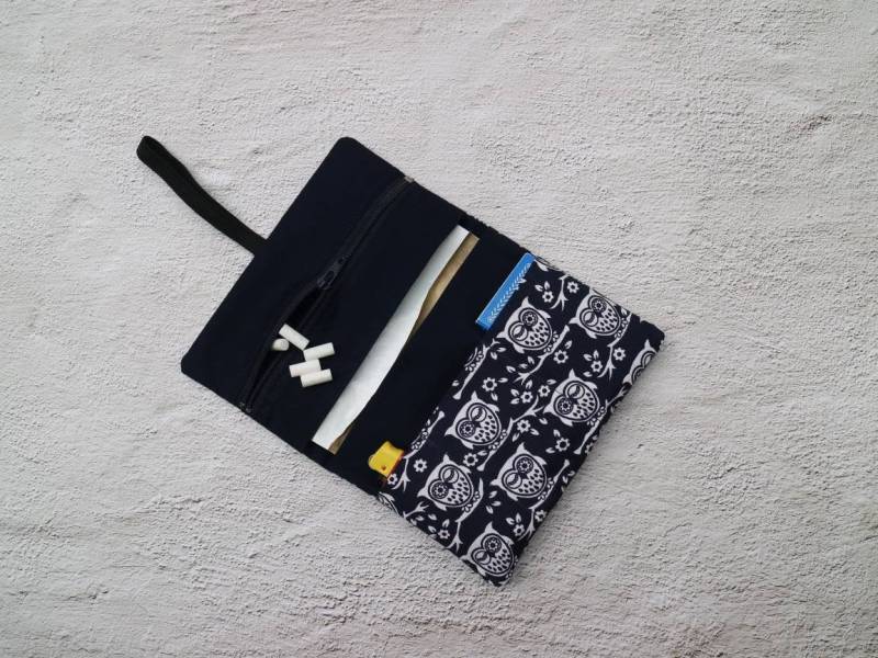 Tabakbeutel Eulenmuster Mit Gummiband von myMANAM